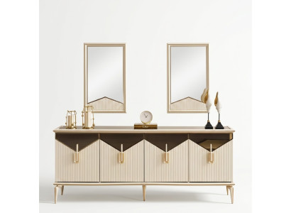Luxus Sideboard Anrichte Schrank Kommode Holzschrank Holz Beige Gold -> Luxus sideboard příbor skříň komoda dřevěná skříň dřevo béžová zlato