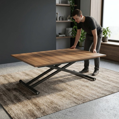 Jídelní stůl, konferenční stolek, rozkládací stůl, dřevo, hnědá, konferenční stolek, 120 cm