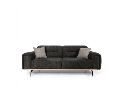 Tkaninová pohovka Design třímístná šedá Pohovka 3M Polštářová pohovka Gauč