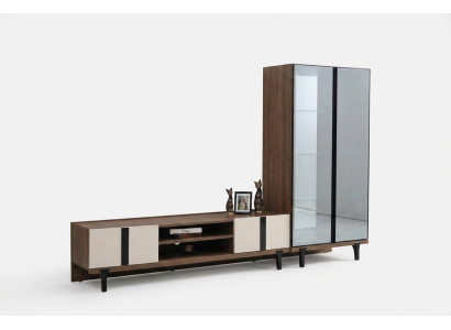 Designová obývací souprava, elegantní TV stojan, luxusní nízký stolek, dvoudílný.
