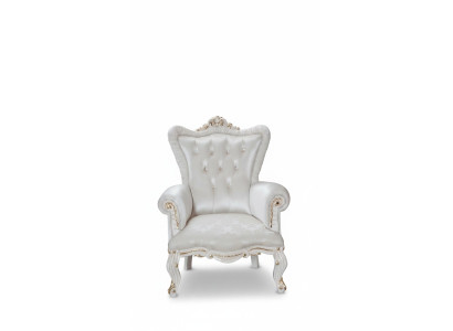 Křeslo Bílé Obývací pokoj Textil Design Chesterfield italský styl