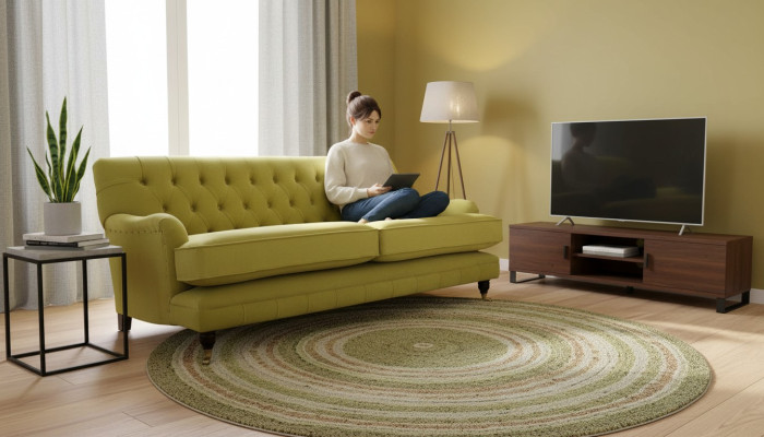 Chesterfield Sofa Polster Couch 3 Sitzer Gelb Gelb Sofas Couchen