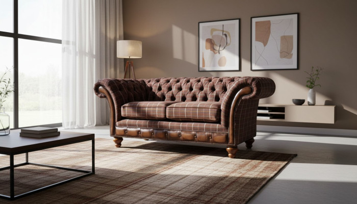 Chesterfield Dvousedadlový nábytek 2-lůžková pohovka Křesla Polštáře Lounge Couches.