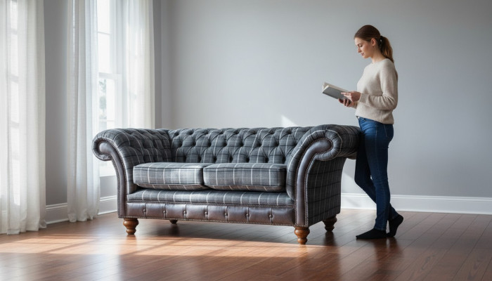 Design Chesterfield Textil Luxus 2-Sitzer Stoff Couch Polster Sofa Neu