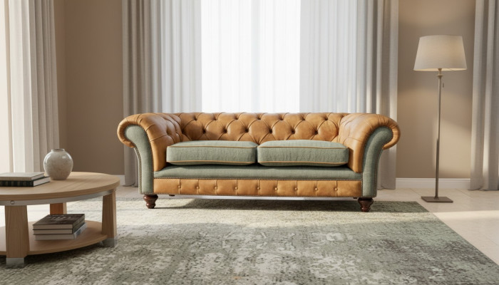 Sofa 3 Sitzer Design Polster Couchen Leder Relax Chesterfield Dreisitzer