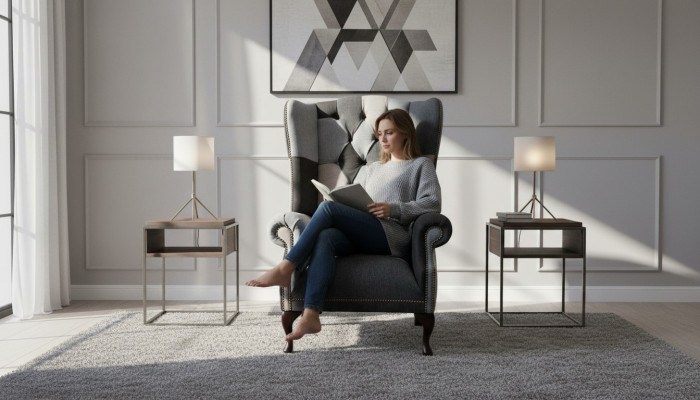 Ohrensessel Chesterfield Sofa Pohovka Pohovka čalouněná 1 místo Křesla Pohovky Textilní