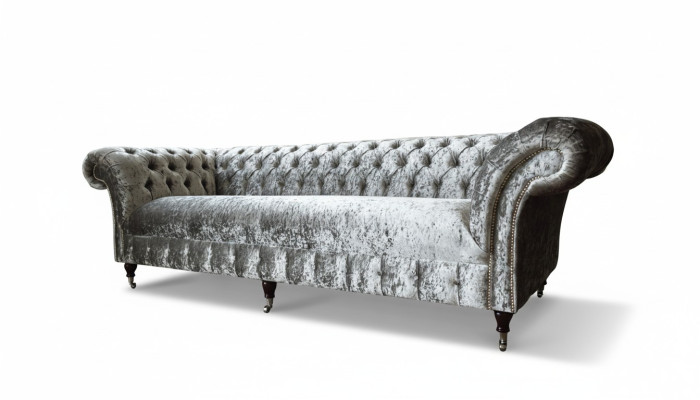 Dreisitzer Couch Chesterfield Couch Samt Polster Sofas Wohnzimmer Neu