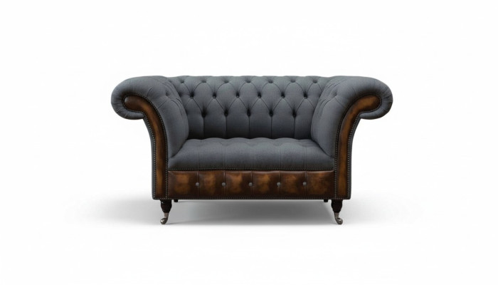 Design Chesterfield Stoff Couch Sessel 1.5 Sitzer Polster Sofas Lounge