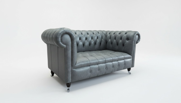 Chesterfield Sofa Couch Vypinací Pohovky Klasický 2 Sedák Sedadlo Kůže