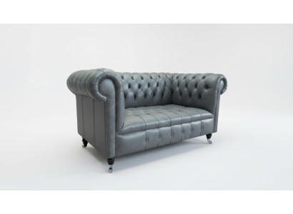 Chesterfield Sofa Couch Vypinací Pohovky Klasický 2 Sedák Sedadlo Kůže