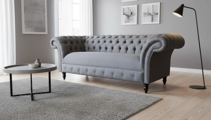 Chesterfield Sofa 3 Sitzer Couch Polster Luxus Textil Couchen Sofas
