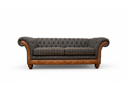 Sofa 3 Sitzer Designer Sofa Couch Polster Braun Couchen Stoff Textil Neu