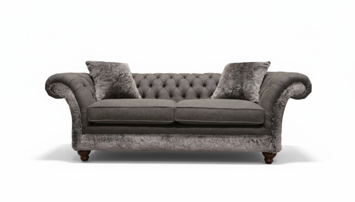 Chesterfield Sofa 3 Sitzer Polster Couch Klassische Stoff Couchen Textil