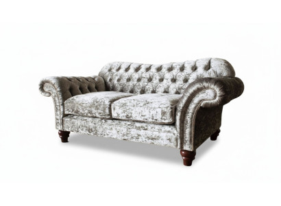 Chesterfield polštář textilní pohovka 2místná pohovka. Luxusní designová textilní pohovka.