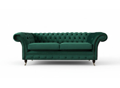 Chesterfield 3místná polstrovaná pohovka textil Moderní styl Látka Nová