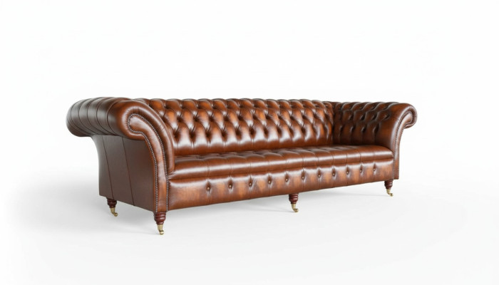 Sofa 4 Sitzer Chesterfield Design Luxus Sofa Polster Couch Neu Braun