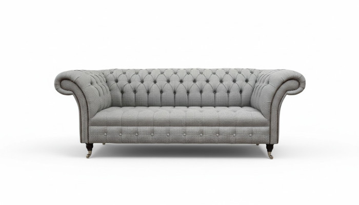 Chesterfield 3 Sitzer Sofa Grau Design Couchen Polster Sofas Couchen