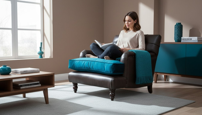Chesterfield Sessel Couch 1 Sitzer Couchen Polster Sofa Leder Grau