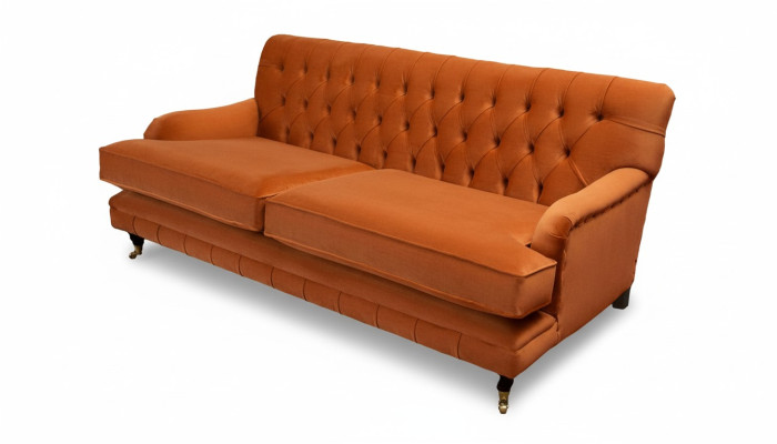 Tříkřídlá pohovka 3 sedadla látková Chesterfield moderní design obývací pokoj gauč