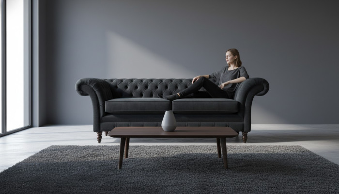 Chesterfield Rosa Neu Dreisitzer Stoff Design Couchen Polster Sofa Neu