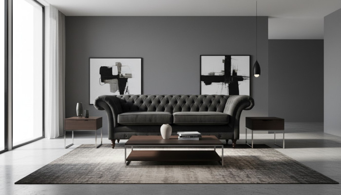 Chesterfield Rosa Neu Dreisitzer Stoff Design Couchen Polster Sofa Neu