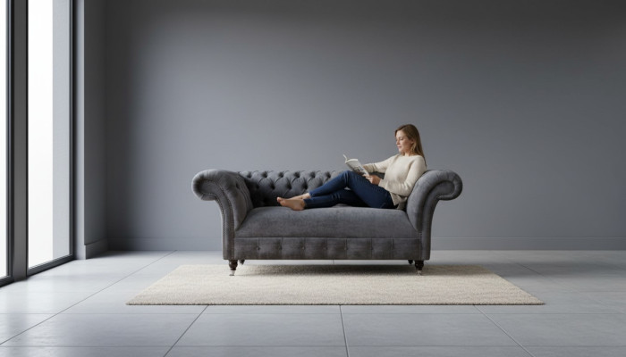 Chesterfield Couch Sofa 2 Sitzer Polster Stoff Design Luxus Sofas Textil