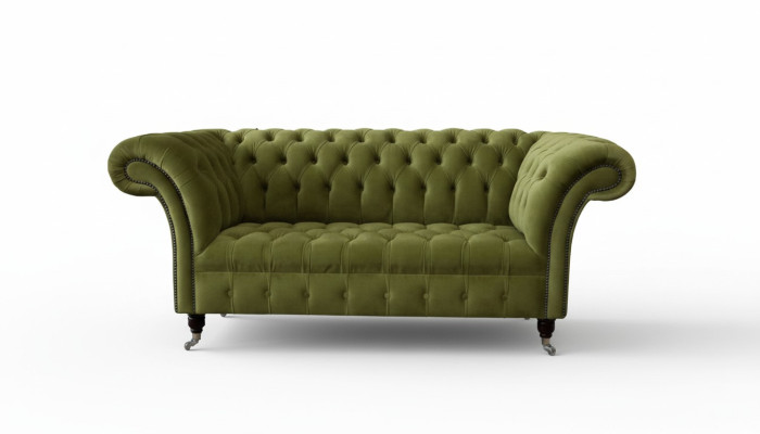 Sedací souprava 2místná pohovka pohovka polstrovaná pohovka ze látky Chesterfield pohovka Zelená Nový