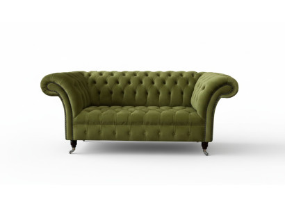Sedací souprava 2místná pohovka pohovka polstrovaná pohovka ze látky Chesterfield pohovka Zelená Nový