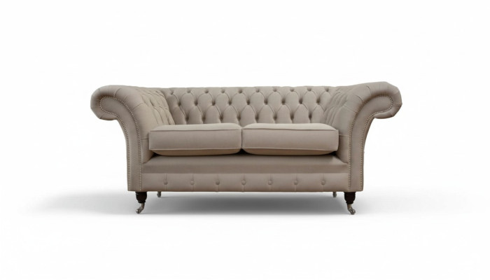 Chesterfield Textil Polster Sofa Design Luxus Couch Stoff Sofas 2 Sitzer