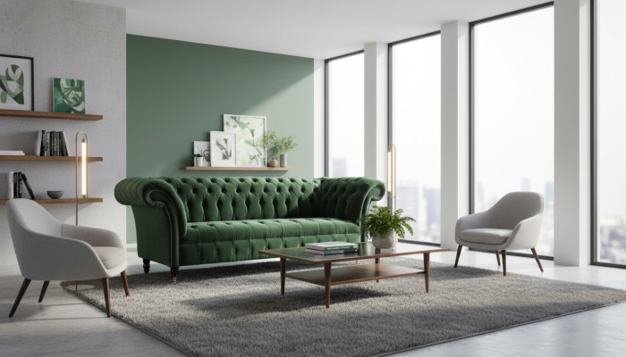 Design Sofa 3 Sitzer Couch Polster Chesterfield Wohnzimmer Textil Couchen