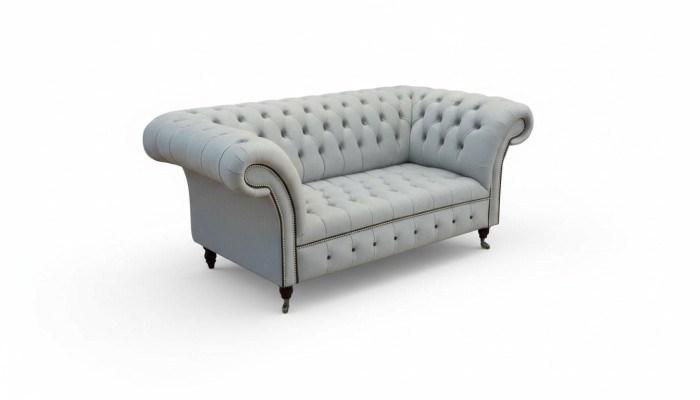 Chesterfield Pohovka Nábytek Dvojsedák Šedá Pohovky Pohovky Kůže