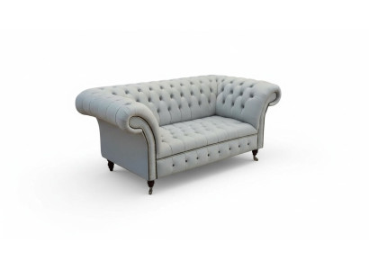 Chesterfield Pohovka Nábytek Dvojsedák Šedá Pohovky Pohovky Kůže