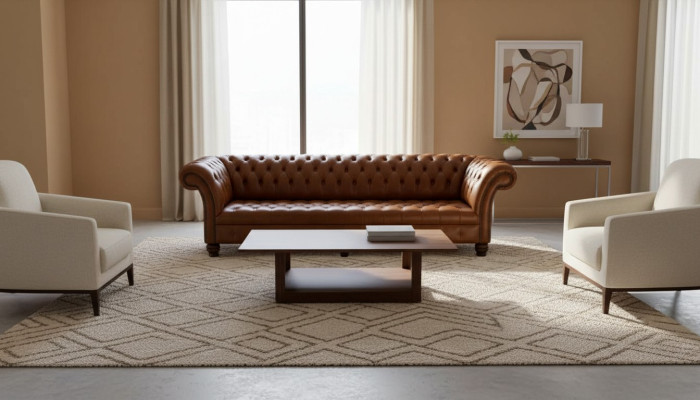 Sofa obývací pokoj Chesterfield gauč povlékací pohovka čtyřmístná kůže xxl big
