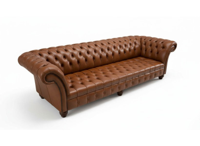 Sofa obývací pokoj Chesterfield gauč povlékací pohovka čtyřmístná kůže xxl big