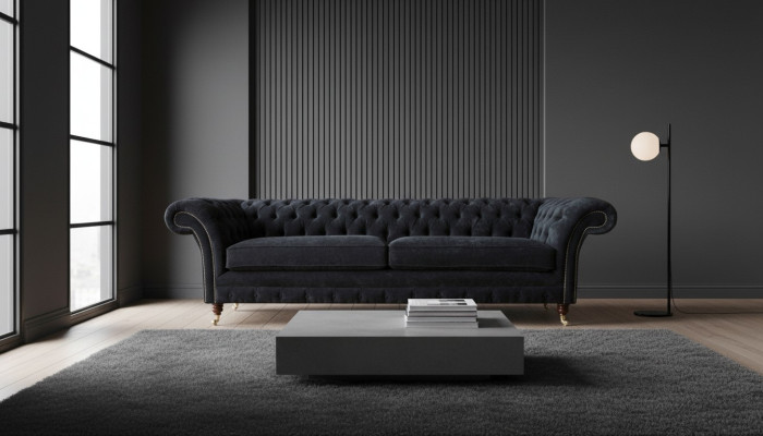 Design pohovka 4místná Luxus Klasická látka Chesterfield Sofa