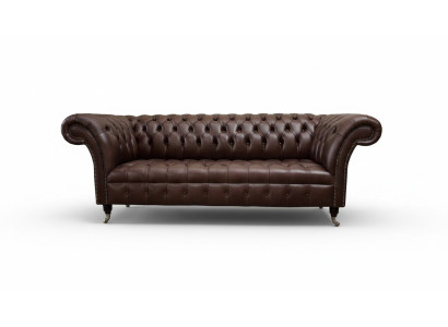 Sofa 3 Sitzer Chesterfield Ledersofa Wohnzimmer Designer Couchen Polster
