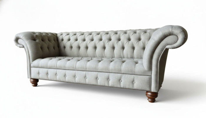 Třímístná designová pohovka 3místná šedá polstrovaná pohovka nábytek Nový