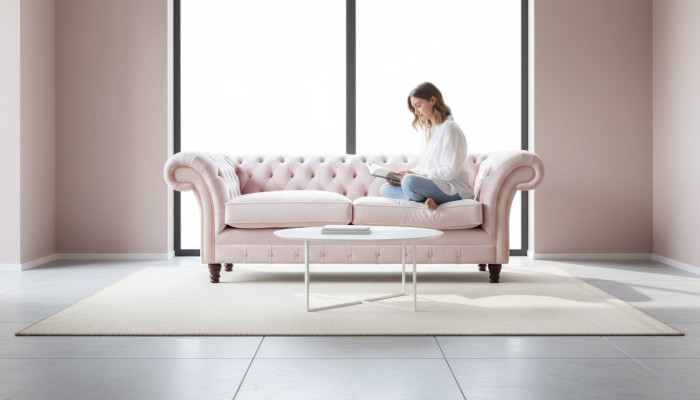 Sofa 3 Sitzer Couch Möbel Design Chesterfield Sitz Textil Polster Neu