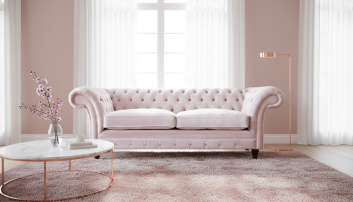 Sofa 3 Sitzer Couch Möbel Design Chesterfield Sitz Textil Polster Neu