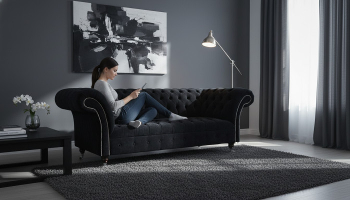 Design Sofa Couch Polster 3 Sitzer Sofas Blau Couchen Sitz Stoff Neu