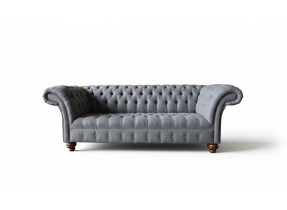 Chesterfield 3 Sitzer Couch Polster Sitz Textil Stoff Couchen Sofa Neu
