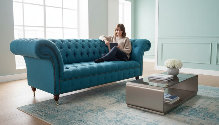 Chesterfield Sofa Couch Polster Designer 3 Sitzer Sofas Neu Dreisitzer