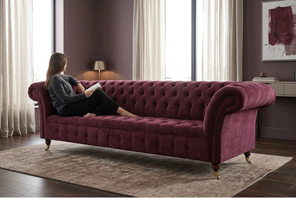 Chesterfield Design Couch Polster Textil Sofa Couchen 3er Sitzer Neu