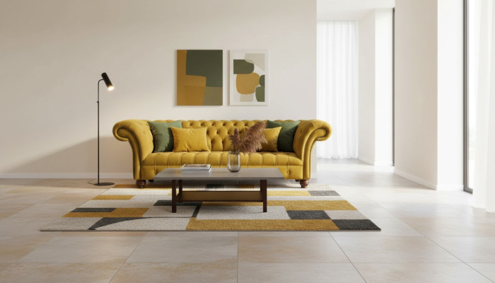 Chesterfield Gelb Sofa Polster 3 Sitzer Couchen Sitz Sofas Dreisitzer