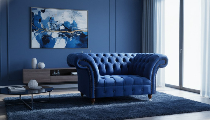 Design Sessel Textil Luxus Pohovka 1,5m Relaxační Klubová Nová