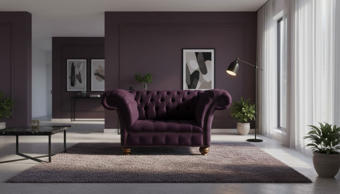 Design Chesterfield látková pohovka křeslo 1,5místné čalouněné pohovky lounge