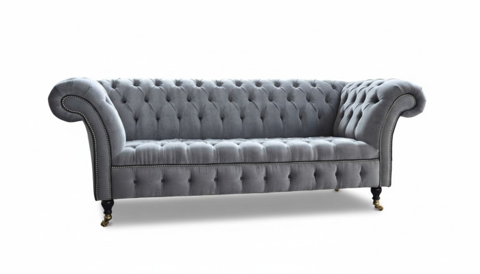Chesterfield 3 Sitzer Couch Sitz Textil Stoff Couchen Sofas Sofa Polster
