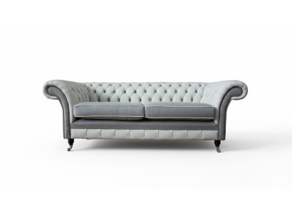Sofa 3 Sitz Leder Möbel Sofas Stoff Grau Couch Polster Dreisitzer Neu