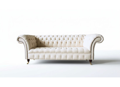 Sedací souprava Chesterfield 3místná, designová, růžové pohovky, látkové čalounění.