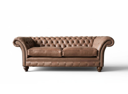 Chesterfield Sofa Design Luxus Kožená Pohovka Klasická Pohovka 3 Místná